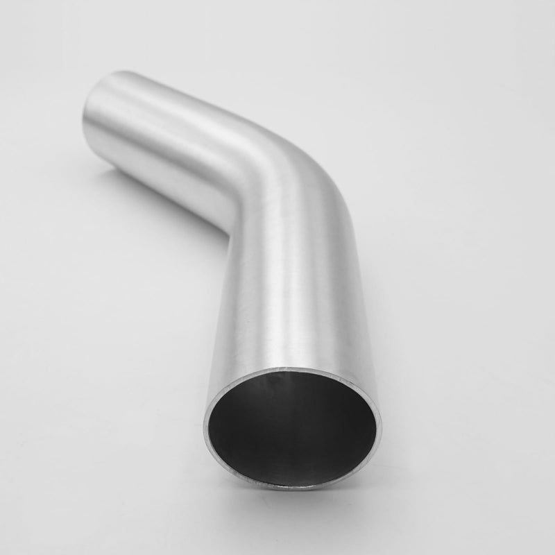AC PERFORMANCE 2.5" (63mm) OD 45 Degree Aluminum Elbow Intercooler Pipe Air Intake Tube, 1.5D Radius, Brushed Finish - Image 3